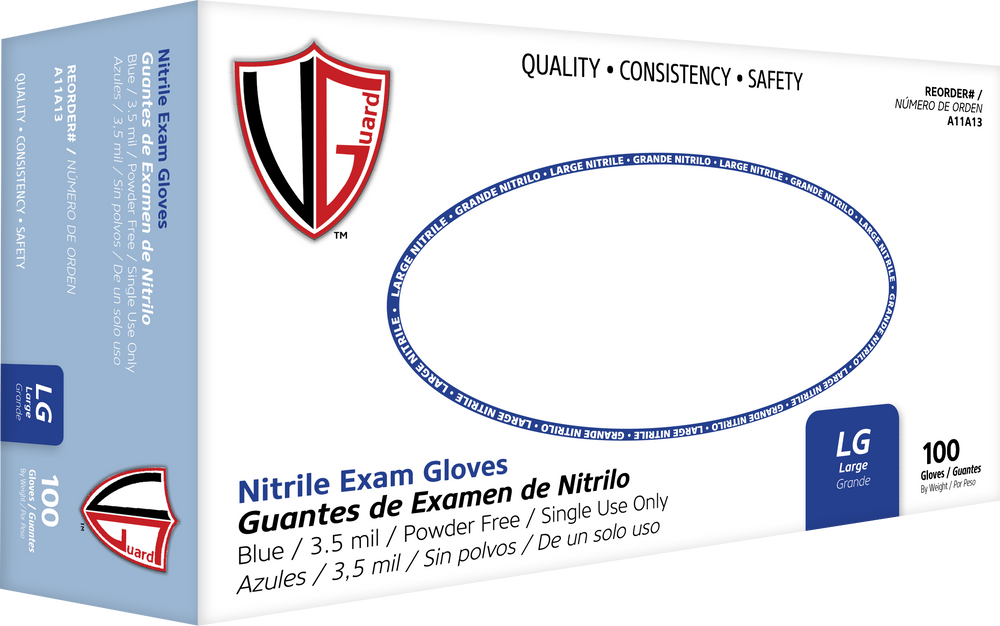 A11A1 Blue 3.5 mil Nitrile Chemo Exam Disposable Glove