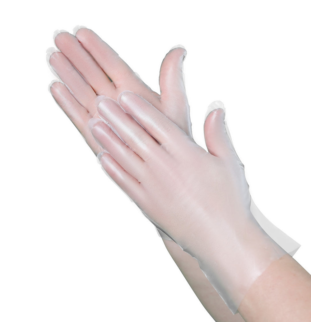 A63C1 Clear 4 mil Hybrid EVA Industrial Disposable Gloves