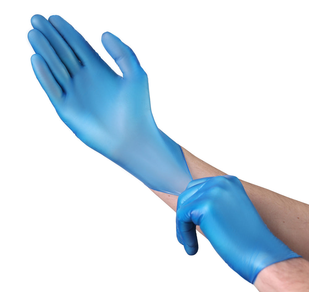 A22A2 Blue 3 mil Vinyl Industrial Disposable Gloves