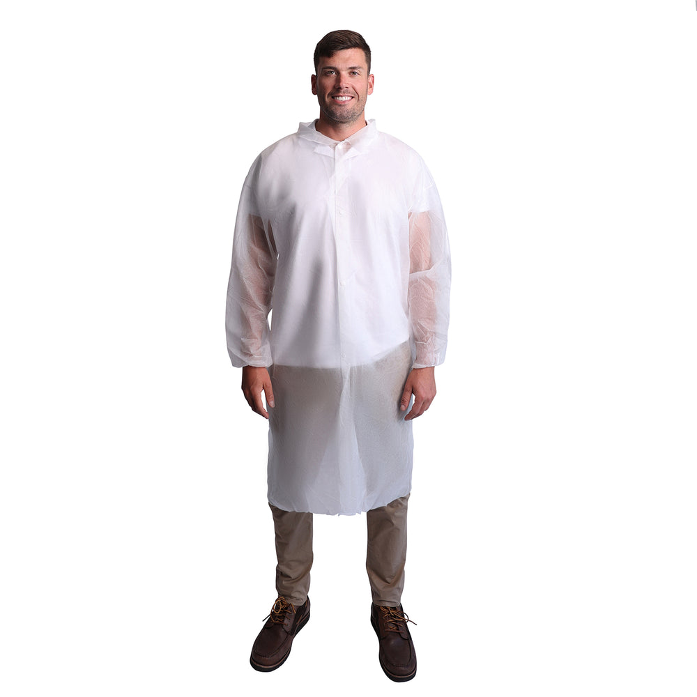 VGuard® White Lightweight Polypropylene Lab Coat