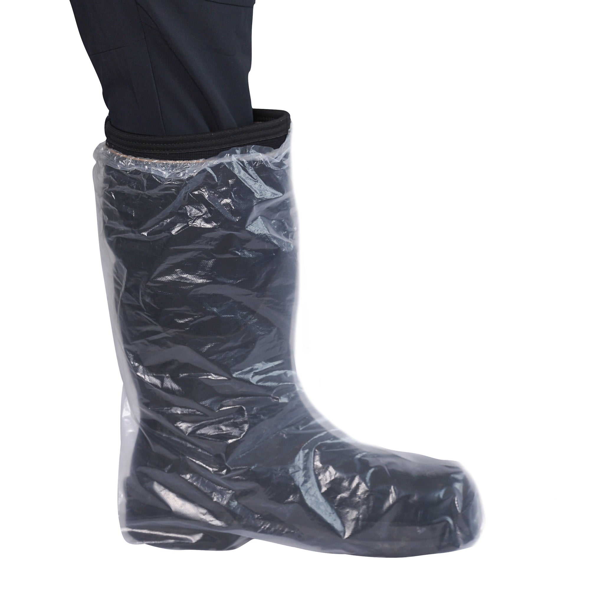 B75H7 Clear Polyethylene Boot Covers with Elastic Top