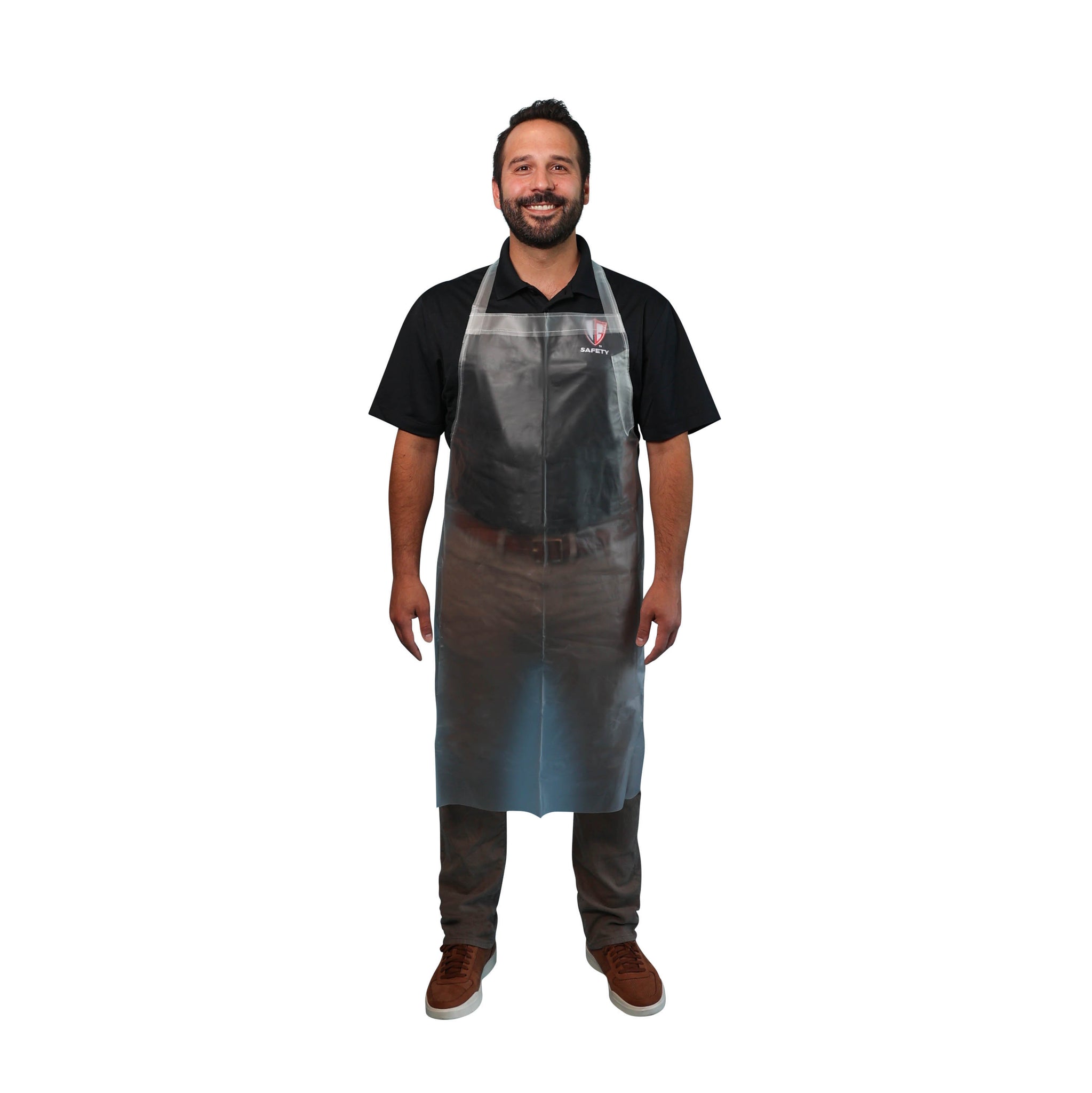 B67W7D Clear 8 mil Vinyl Apron with Ties