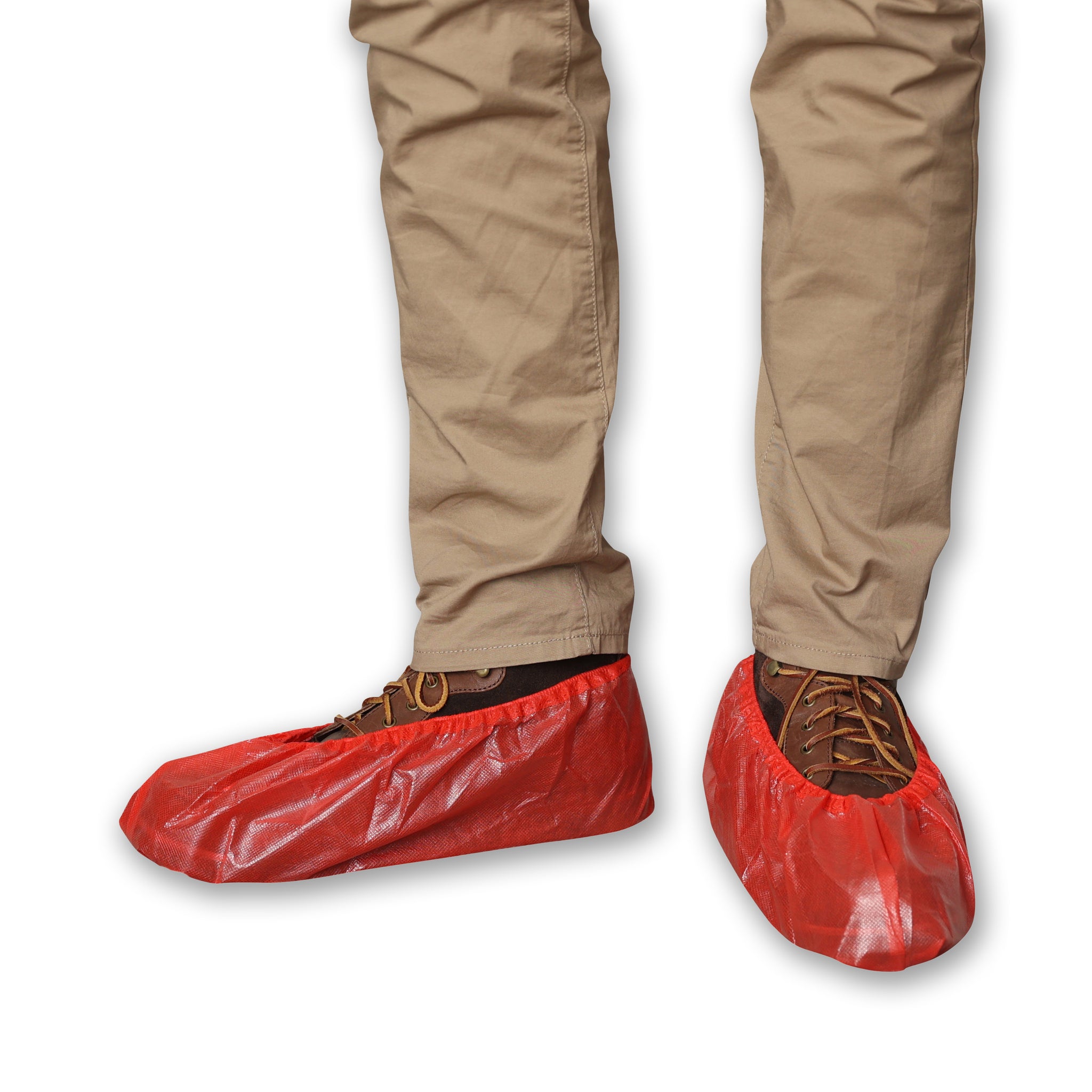 BB5L34 Red Spunbond Polypropylene Coated Shoe Cover