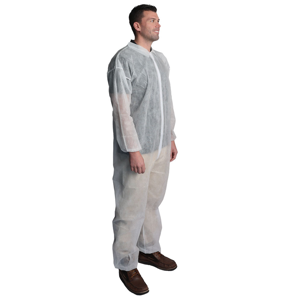 VGuard® BC12A1 White Spunbond Polypropylene Coveralls - Elastic Wrists and Ankles (Coming Soon)