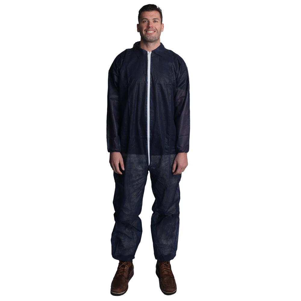 VGuard® Blue Spunbond Polypropylene Coverall - Elastic Wrists and Ankles (Coming Soon)