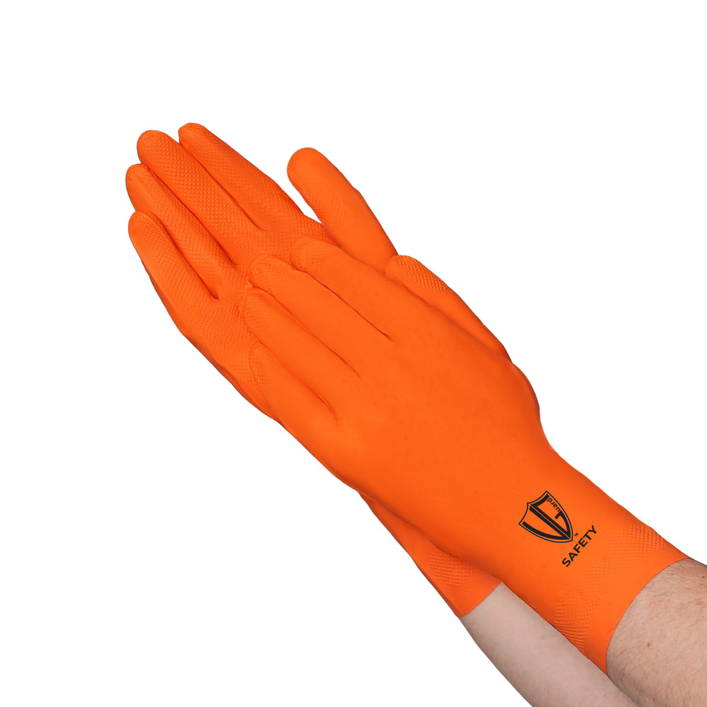 C1BA7 Orange 9 mil Chemical Resistant Sustainable Nitrile Gloves