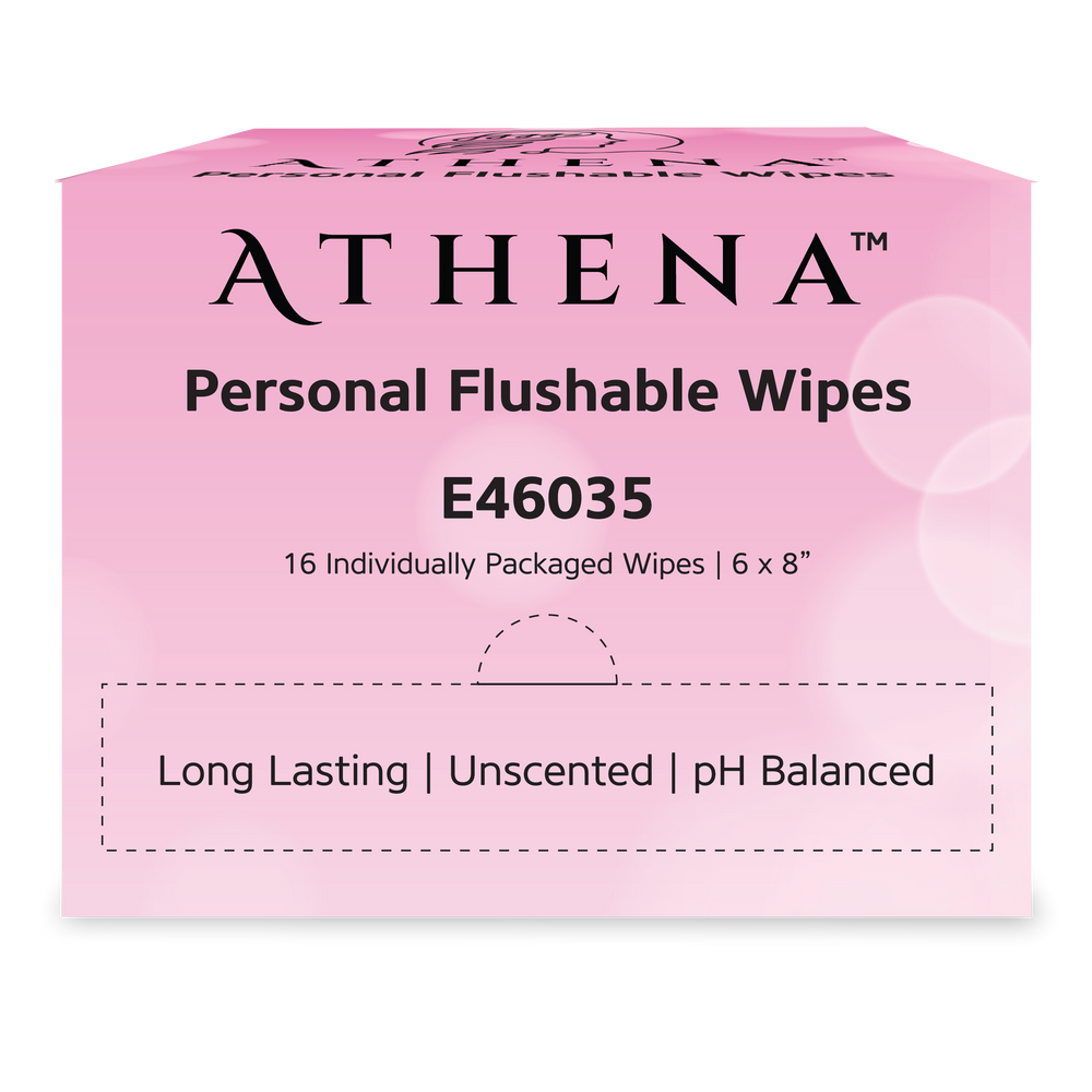 E46035 Feminine Wipes, 6 x 8" Size, Individually Wrapped, 16 Count per Box, Unscented