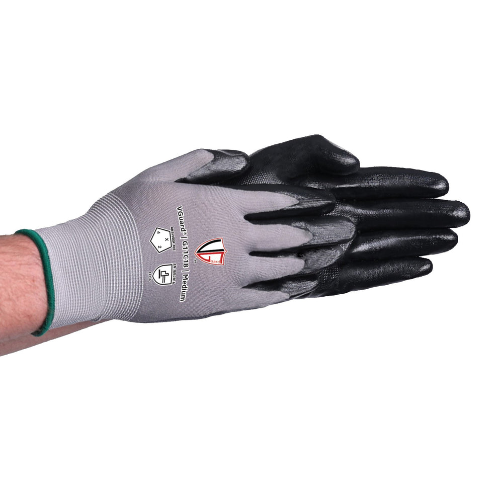 G11C1 Flat Nitrile Coated Seamless Knit General Purpose Gloves