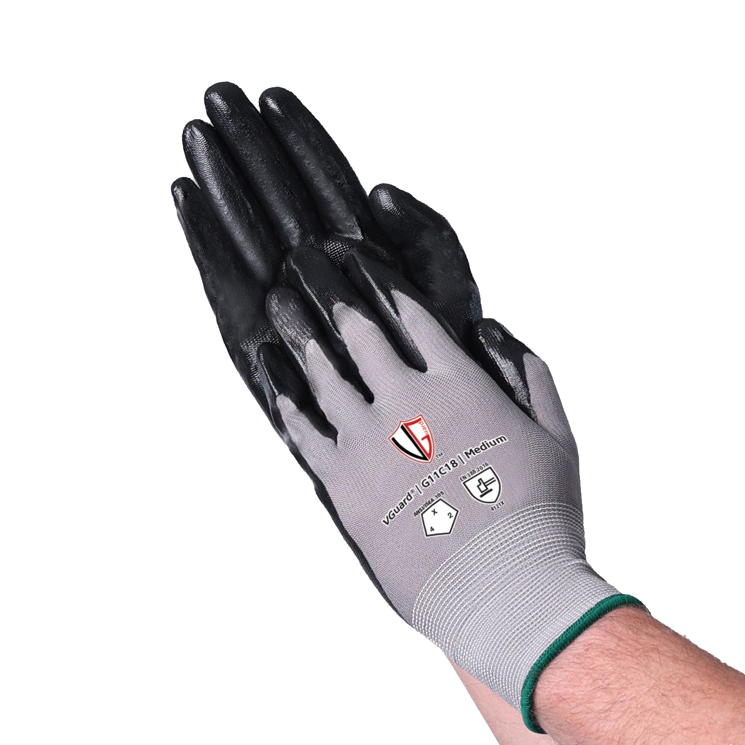 G11C1 Flat Nitrile Coated Seamless Knit General Purpose Gloves