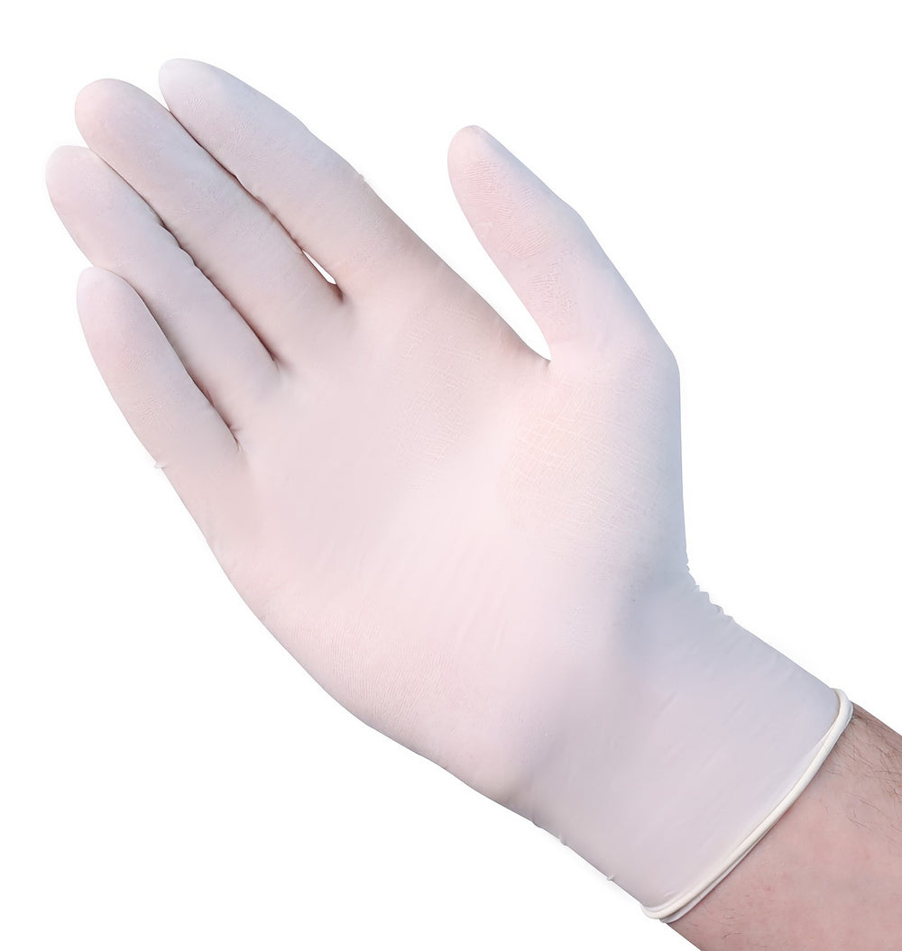A31A1 Cream 5.5 mil Latex Exam Disposable Gloves