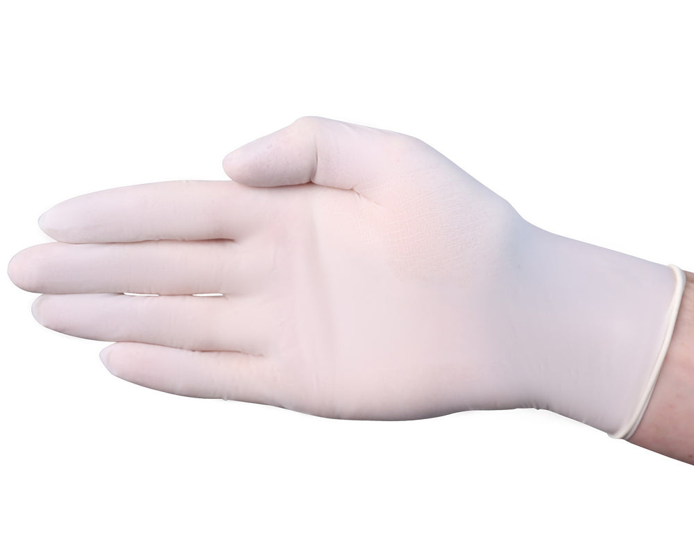 A31A1 Cream 5.5 mil Latex Exam Disposable Gloves