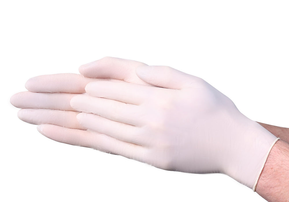 A33A1 Cream 5 mil Latex Industrial Disposable Gloves
