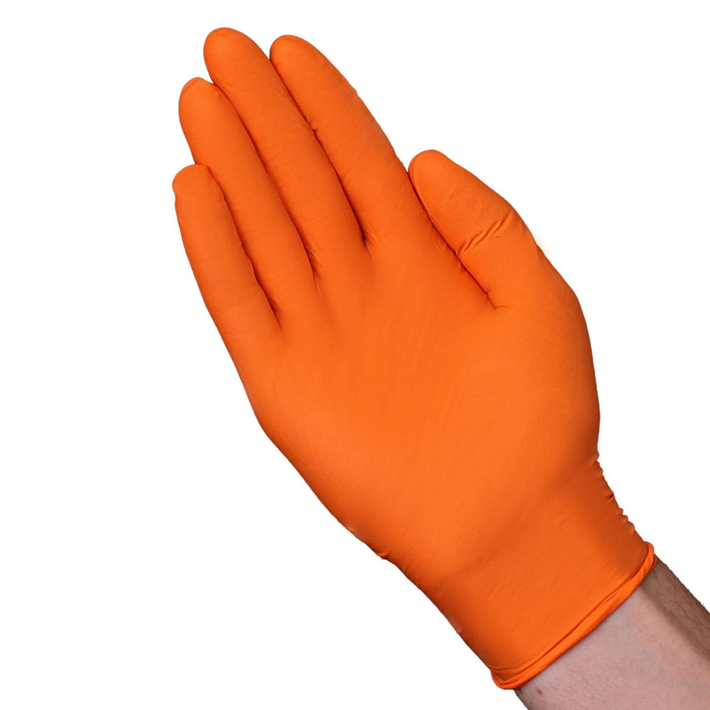 A1EA6 Hi-Vis Orange 6 mil Nitrile Exam Disposable Gloves