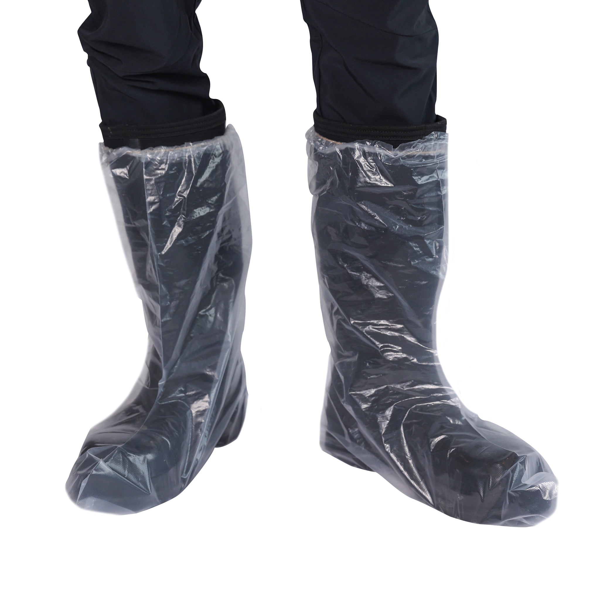 B75H7 Clear Polyethylene Boot Covers with Elastic Top