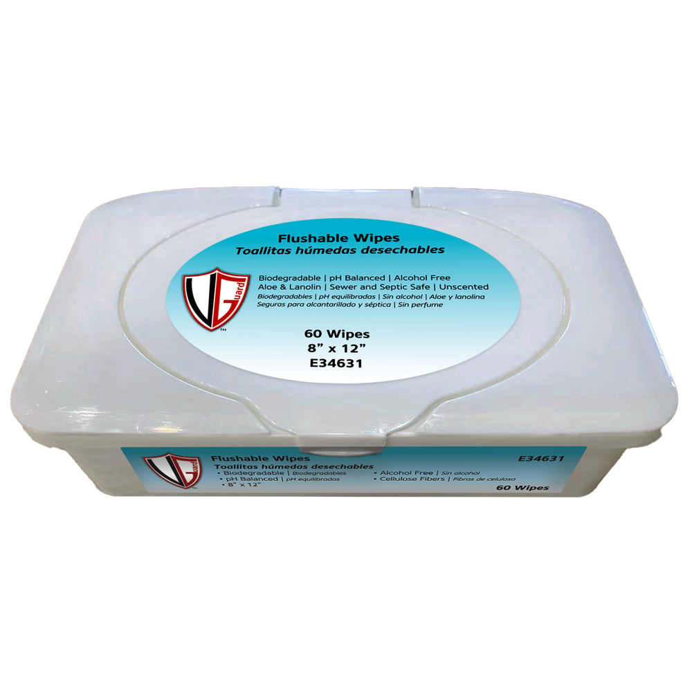 VGuard® Flushable Wipes Bulk Pack, Pre-moistened (Made to Order)