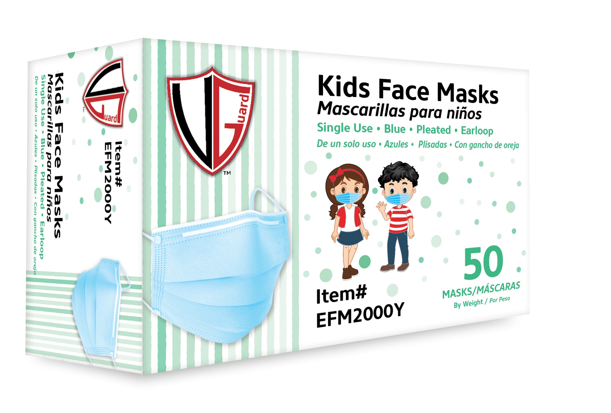 EFM2000Y Blue Disposable Kid's Face Mask